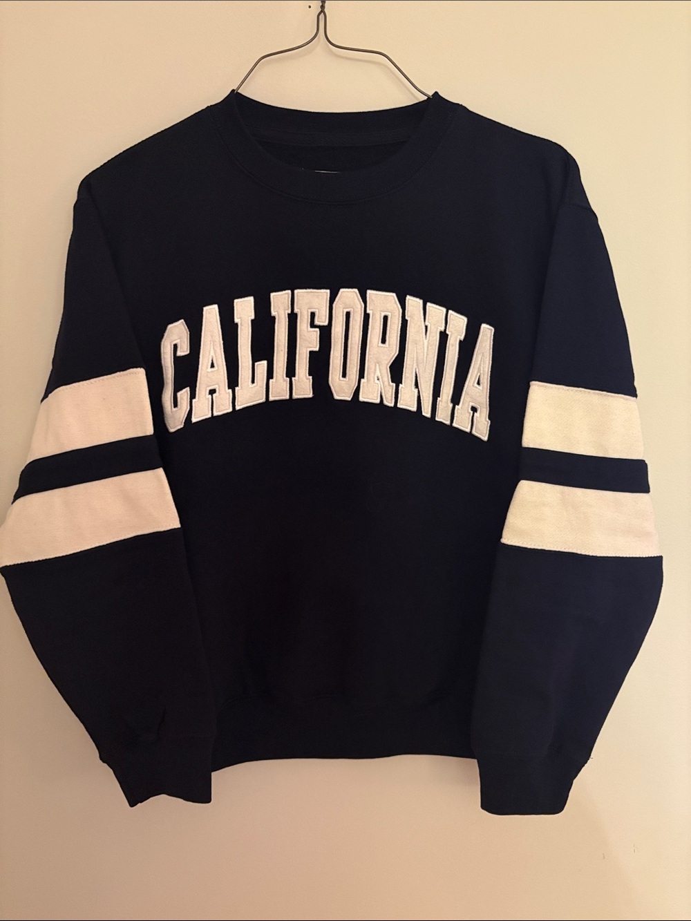 New York Popular California Crewneck Sweater - Navy Collegiate Varsity size M
